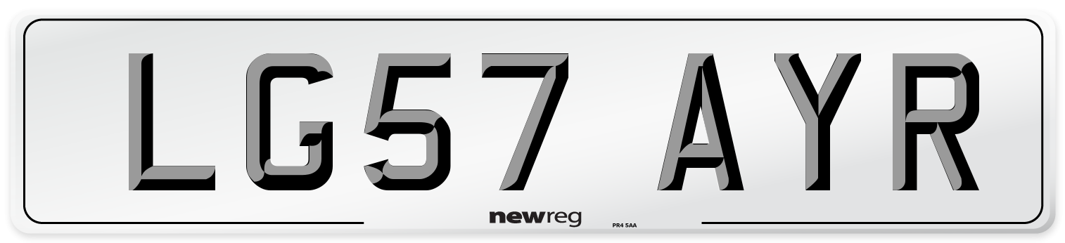 LG57 AYR Number Plate from New Reg